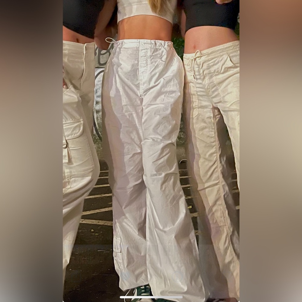 Garage White Parachute Pants